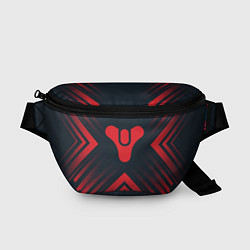 Поясная сумка Красный Символ Destiny на темном фоне со стрелками, цвет: 3D-принт