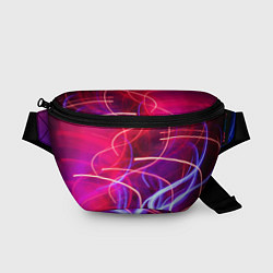Поясная сумка Неоновые линии и фонари - Красный, цвет: 3D-принт