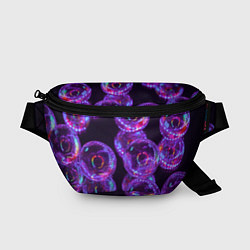 Поясная сумка Неоновые сюрреалистичные пузыри - Фиолетовый, цвет: 3D-принт