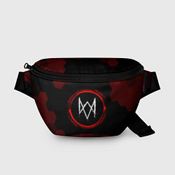 Поясная сумка Символ Watch Dogs и краска вокруг на темном фоне, цвет: 3D-принт