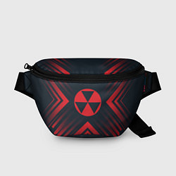 Поясная сумка Красный Символ Fallout на темном фоне со стрелками, цвет: 3D-принт
