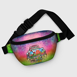 Поясная сумка Продавец арбузов на машине, цвет: 3D-принт — фото 2
