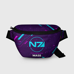 Поясная сумка Символ Mass Effect в неоновых цветах на темном фон, цвет: 3D-принт