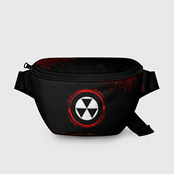 Поясная сумка Символ Fallout и краска вокруг на темном фоне, цвет: 3D-принт