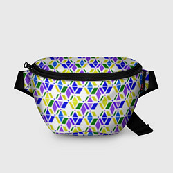 Поясная сумка Разноцветный неоновый геометрический узор, цвет: 3D-принт