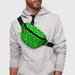 Поясная сумка Зелёные листья - текстура, цвет: 3D-принт — фото 2