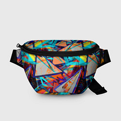 Поясная сумка Яркий неоновый абстрактный узор, цвет: 3D-принт