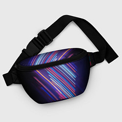Поясная сумка Неоновое множество разноцветных фонарей во тьме, цвет: 3D-принт — фото 2