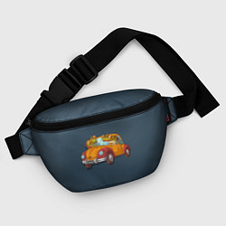 Поясная сумка Веселые лягухи на авто, цвет: 3D-принт — фото 2