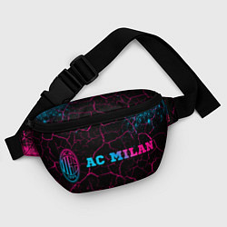 Поясная сумка AC Milan - neon gradient: надпись и символ, цвет: 3D-принт — фото 2