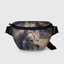 Поясная сумка Старый мудрый волк, цвет: 3D-принт