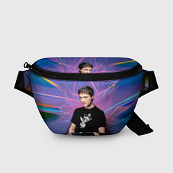Поясная сумка Юрий Шатунов на неоновом фоне, цвет: 3D-принт