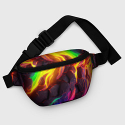 Поясная сумка Neon rainbow lava, цвет: 3D-принт — фото 2