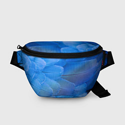Поясная сумка Текстура с голубыми перьями, цвет: 3D-принт