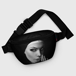 Поясная сумка Готическая монашка с татуировкой Страсть, цвет: 3D-принт — фото 2