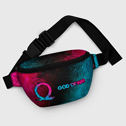 Поясная сумка God of War - neon gradient: надпись и символ, цвет: 3D-принт — фото 2