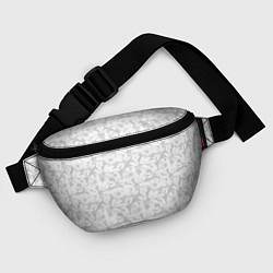 Поясная сумка Белые цветы на светло сером, цвет: 3D-принт — фото 2