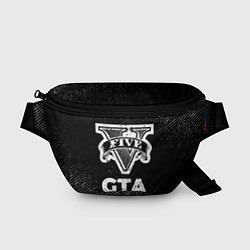 Поясная сумка GTA с потертостями на темном фоне, цвет: 3D-принт