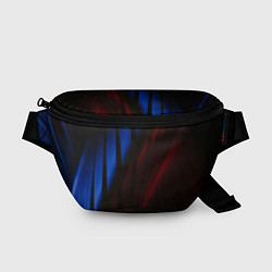 Поясная сумка Иллюзорные синие и красные линии во тьме, цвет: 3D-принт