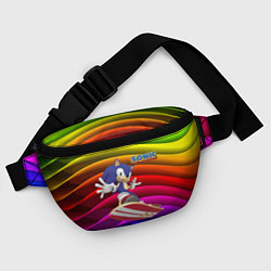 Поясная сумка Sonic - hedgehog - skateboarding - bands, цвет: 3D-принт — фото 2