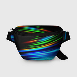 Поясная сумка Абстрактные неоновые полосы, цвет: 3D-принт