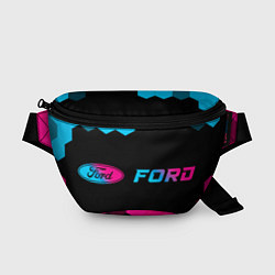 Поясная сумка Ford - neon gradient: надпись и символ, цвет: 3D-принт
