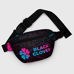 Поясная сумка Black Clover - neon gradient: надпись и символ, цвет: 3D-принт — фото 2