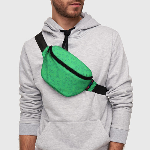 Поясная сумка Мраморный зеленый яркий узор / 3D-принт – фото 3