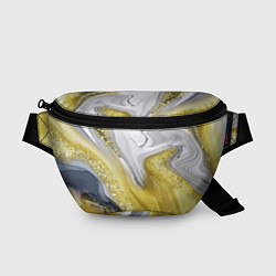 Поясная сумка Благородный серо-золотой мрамор, цвет: 3D-принт