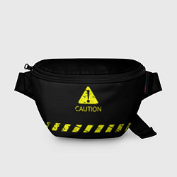 Поясная сумка CAUTION - Осторожно опасность, цвет: 3D-принт