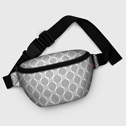 Поясная сумка Бело -серый дамасский восточный узор, цвет: 3D-принт — фото 2