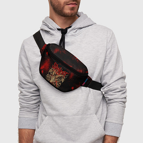 Поясная сумка Slipknot red black / 3D-принт – фото 3