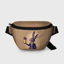 Поясная сумка Кролик в костюме с подарком, цвет: 3D-принт