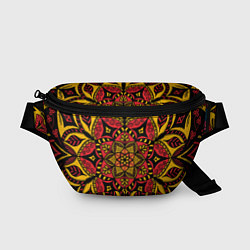 Поясная сумка Мандала в стиле хохломы, цвет: 3D-принт
