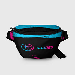 Поясная сумка Subaru - neon gradient: надпись и символ, цвет: 3D-принт