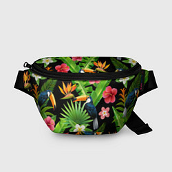Поясная сумка Тропический паттерн с туканом, цвет: 3D-принт