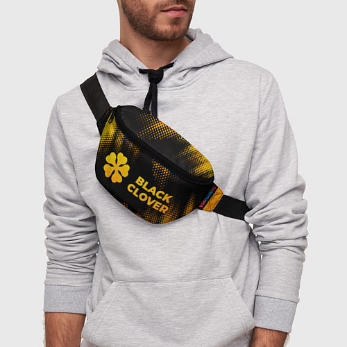 Поясная сумка Black Clover - gold gradient: надпись и символ / 3D-принт – фото 3