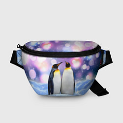 Поясная сумка Пингвины на снегу, цвет: 3D-принт