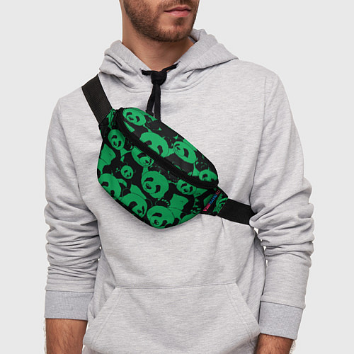 Поясная сумка Panda green pattern / 3D-принт – фото 3