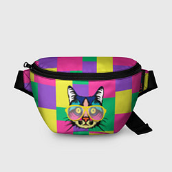 Поясная сумка Кот в стиле поп-арт, цвет: 3D-принт