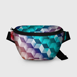 Поясная сумка Объёмные разноцветные кубы, цвет: 3D-принт