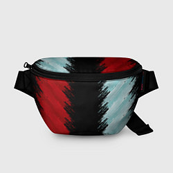 Поясная сумка Красно-бирюзовый разрыв, цвет: 3D-принт