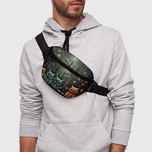Поясная сумка Совы в стиле Folk Art / 3D-принт – фото 3