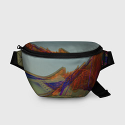 Поясная сумка Волнообразные разноцветные музыкальные линии, цвет: 3D-принт