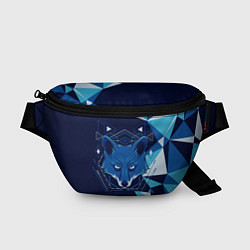 Поясная сумка Голова синей лисы, цвет: 3D-принт