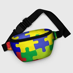 Поясная сумка Пазлы разноцветные, цвет: 3D-принт — фото 2