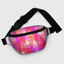 Поясная сумка Разбрызганная красная краска - светлый фон, цвет: 3D-принт — фото 2