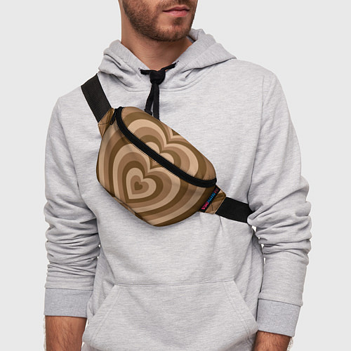 Поясная сумка Hearts brown / 3D-принт – фото 3