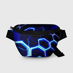 Поясная сумка Neon abstraction plates storm, цвет: 3D-принт