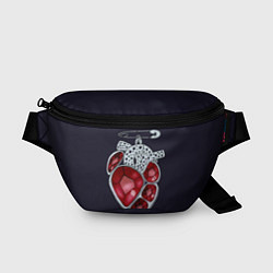 Поясная сумка Брошь-сердце, цвет: 3D-принт